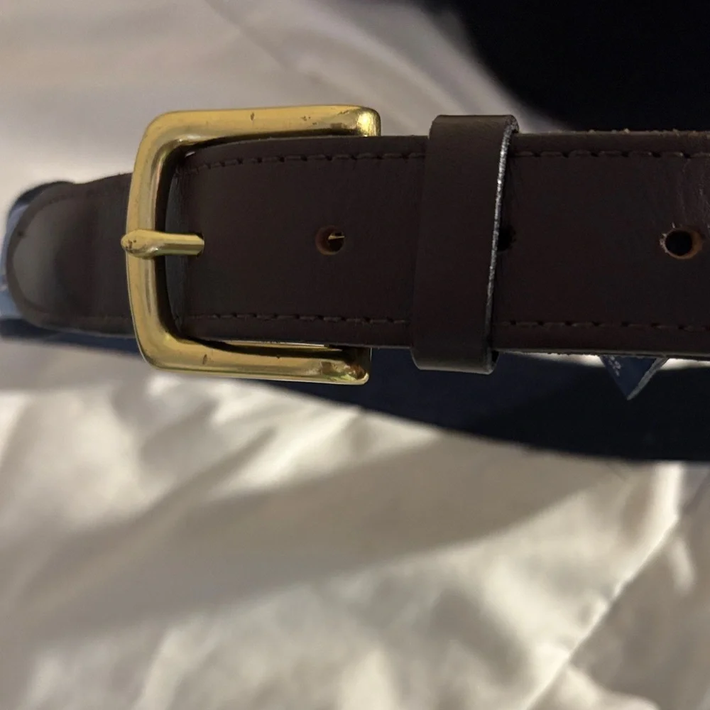 Vineyard Vines Men’s Sailboat Pattern Blue and Brown Belt